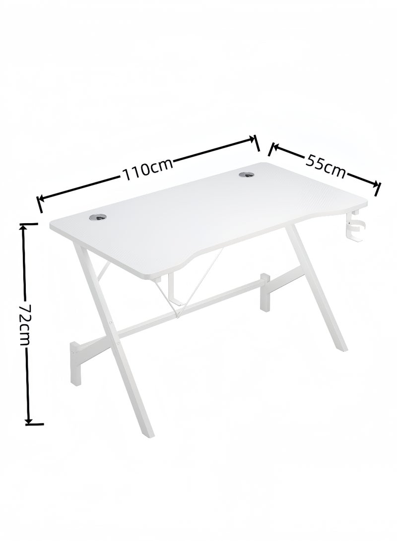 Room&Board Carbon Fiber Gaming Table, Office Table with Headphone Hook, Cup Holder and Cable Management Design, Stable Y-Shaped Leg Study Desk for Home and Work - Image 2