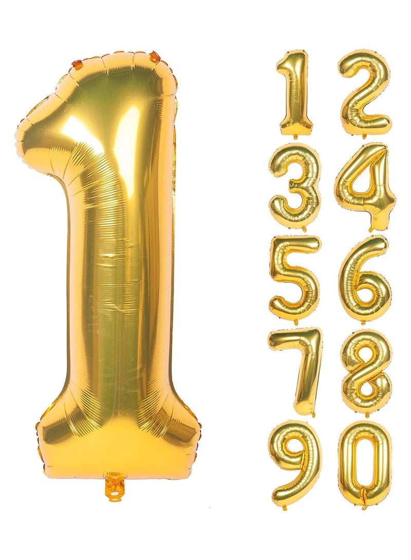 Goldedge Number 1, 32 Inch Number Balloons Foil Gold - Glamorous Party Decorations for Birthdays, Anniversaries, and Special Events - Image 4