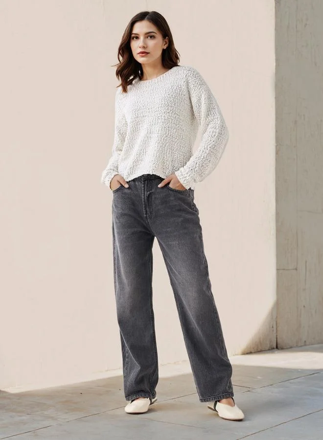 Lee Cooper Lee Cooper Regular Fit Sweatshirt with Popcorn Texture Cotton