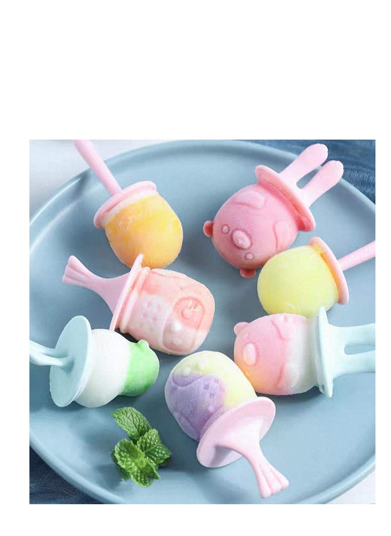 SYOSI - Ice Lolly Moulds Silicone, Mini Animal Popsicle Mold for Children, Ice Pop Moulds, Popsicle Maker Set, LFGB Certified BPA Free Ice Cream Moulds, for Baby Kids DIY Popsicle Homemade - Image 1