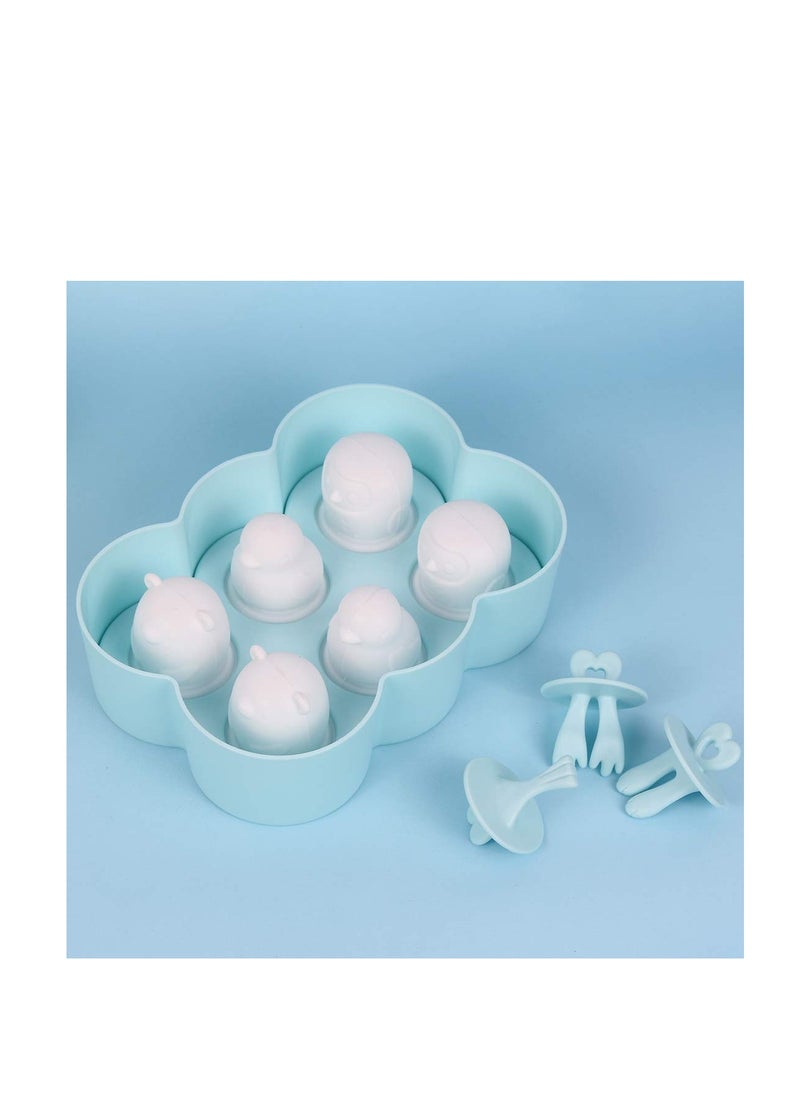 SYOSI - Ice Lolly Moulds Silicone, Mini Animal Popsicle Mold for Children, Ice Pop Moulds, Popsicle Maker Set, LFGB Certified BPA Free Ice Cream Moulds, for Baby Kids DIY Popsicle Homemade - Image 1