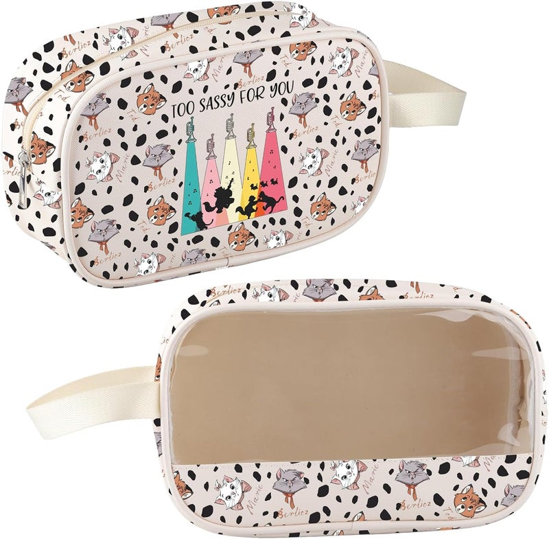 MEIKIUP Cartoon Cat Merch Marie Cat Clear Cosmetic Bag Marie Lady Gift Too Sassy for You Makeup Bag Travel Toiletry Storage Bag Cartoon Cat Clear BagUK