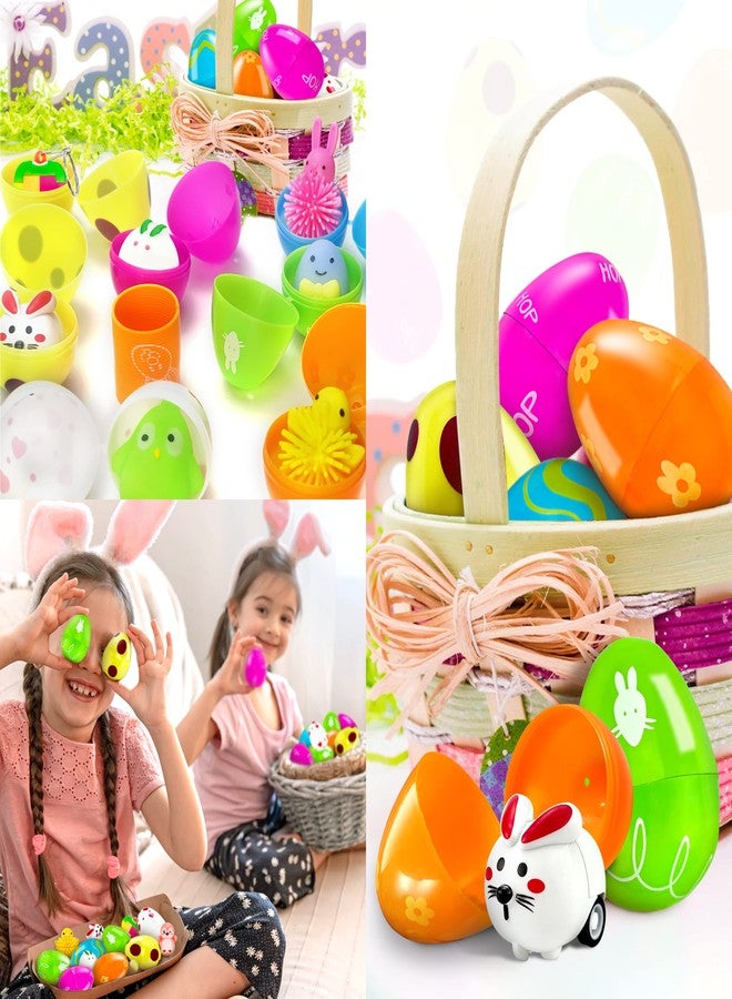 LINAYE 24 Packs Prefilled Easter Eggs with Toys Inside - Pre Filled Stuffed Easter Eggs with Pull-Back Cars, Mochi Toys for Egg Hunt, Basket Stuffers Gifts for Kids - Image 5