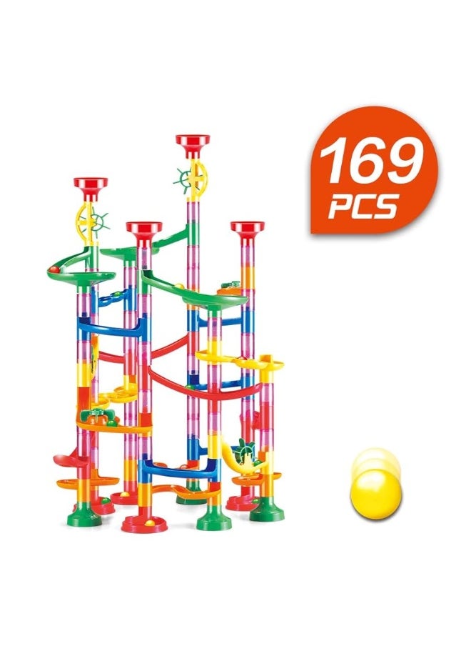 WEofferwhatYOUwant - Marble Run Roll - Educational Construction Maze Block. Big Circle and Double Back Pieces for More Hang Time - 169 Pieces. Ages 3 Years and up - Image 1