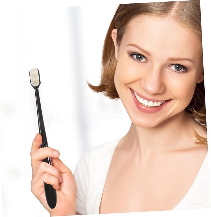 4 قطع فرشاة أسنان سفر ناعمة جدًا للبالغين، لطيفة على اللثة، محمولة، أخضر، أبيض، أسود - Image 5