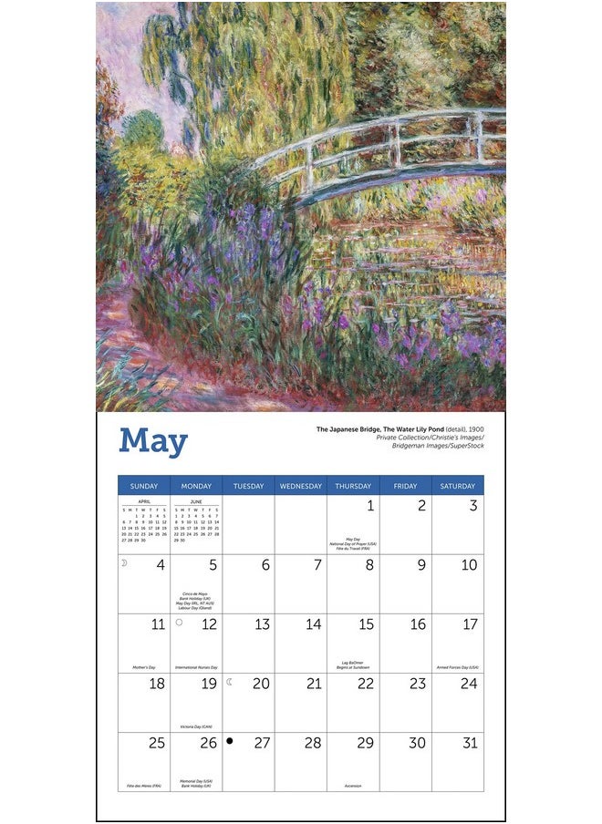 Ziga Media Monet Mini Wall Calendar 2025, 7" X 7"  - Image 2