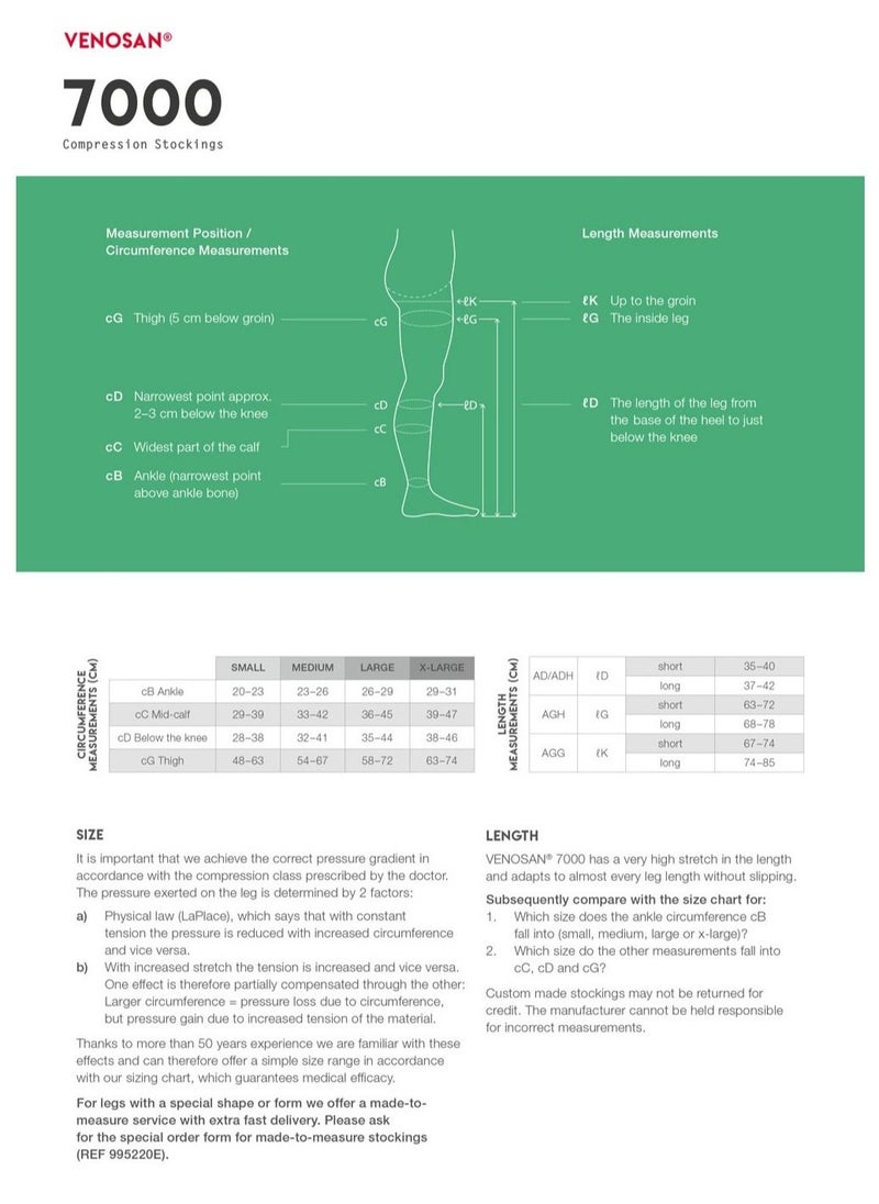 Venosan - Venosan 7000 Below Knee Class II Skin Tone VM72005, Size XX-Large - Image 1