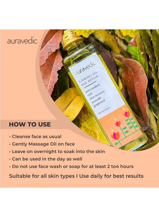 Auravedic - Firming Anti Aging Oil 100Ml Anti Aging Serum For Women With Avocado Oil/Grapeseed Oil For Face/Body/Firms/For Men/Skin Tones Women (Paraben Free) - Image 1