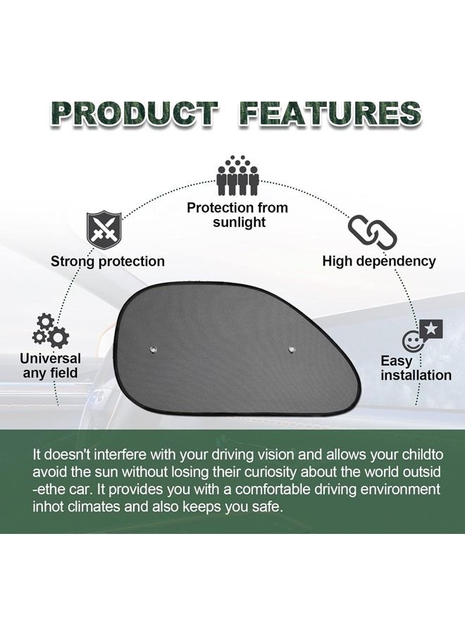 عبوتان من ظلال نافذة السيارة العالمية، مظلة شمسية ملتصقة لنوافذ السيارة وهج الشمس والأشعة فوق البنفسجية لحماية طفلك من الشمس في نافذة السيارة الجانبية للطفل تحجب أكثر من 98% من الأشعة فوق البنفسجية الضارة - Image 4