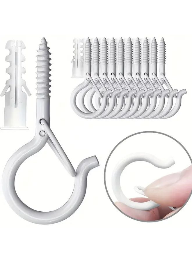 25 Pcs Q Hooks With Safety Buckle Heavy Duty Screw Fixed For Plants Lights Indoor Outdoor - Image 2