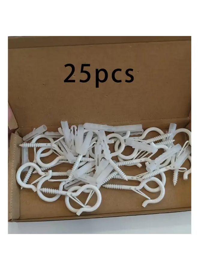 25 Pcs Q Hooks With Safety Buckle Heavy Duty Screw Fixed For Plants Lights Indoor Outdoor - Image 1