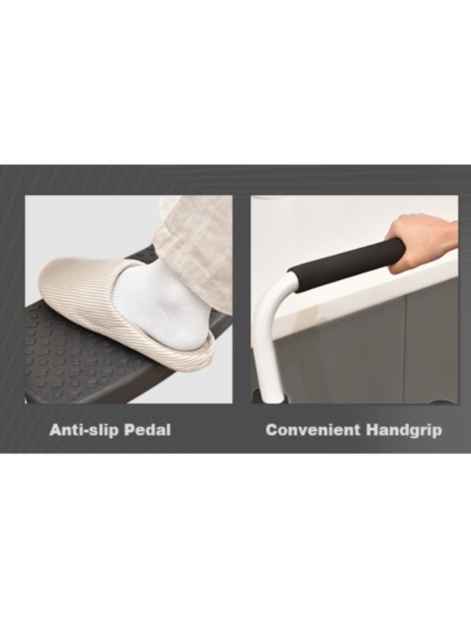 Liberti 5 Step Ladder with Handrails, Folding Step Stool Portable Steel Ladder for Adults for Home Kitchen Library Office, White - Image 5