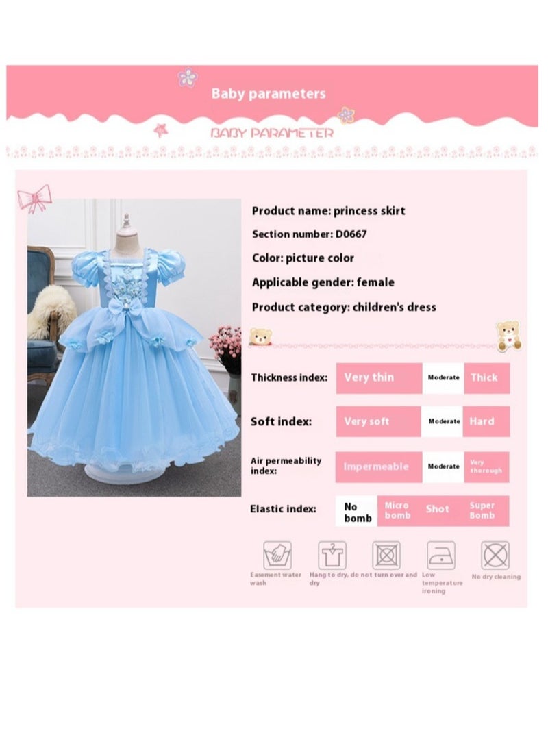 Bluejw Cinderella Princess Dress Costume For Girls Kids Dress Up With Accessories Birthday Party Cosplay Outfits - Image 4