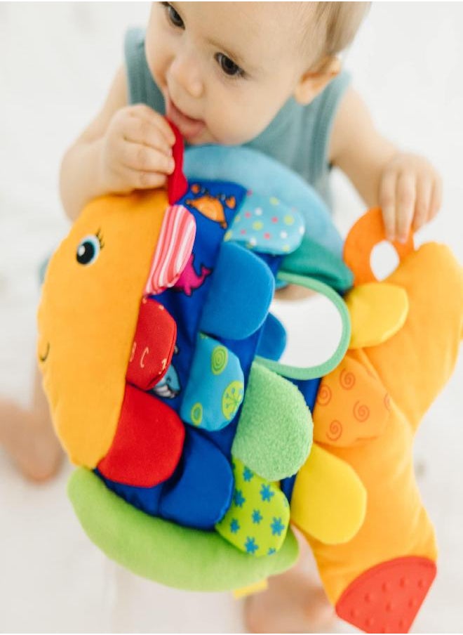 Melissa & Doug - Melissa & Doug Flip Fish Soft Baby Toy - Flip Fish Baby Toy, Tag Toys For Babies, Tummy Time Toys, Taggies For Babies, Sensory Toys For Infants - Image 1