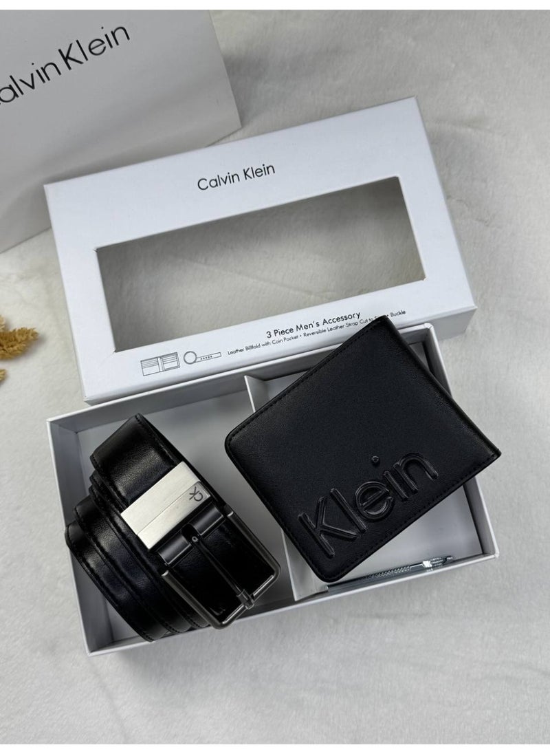 CALVIN KLEIN JEANS PLUS Calvin Klein Jeans Men's Leather Belt and Wallet Set - Black  - Image 2