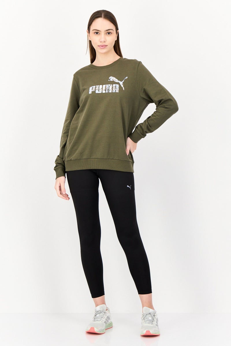 PUMA Women Sportswear Fit Long Sleeves Outdoor Sweatshirt, Olive - Image 4