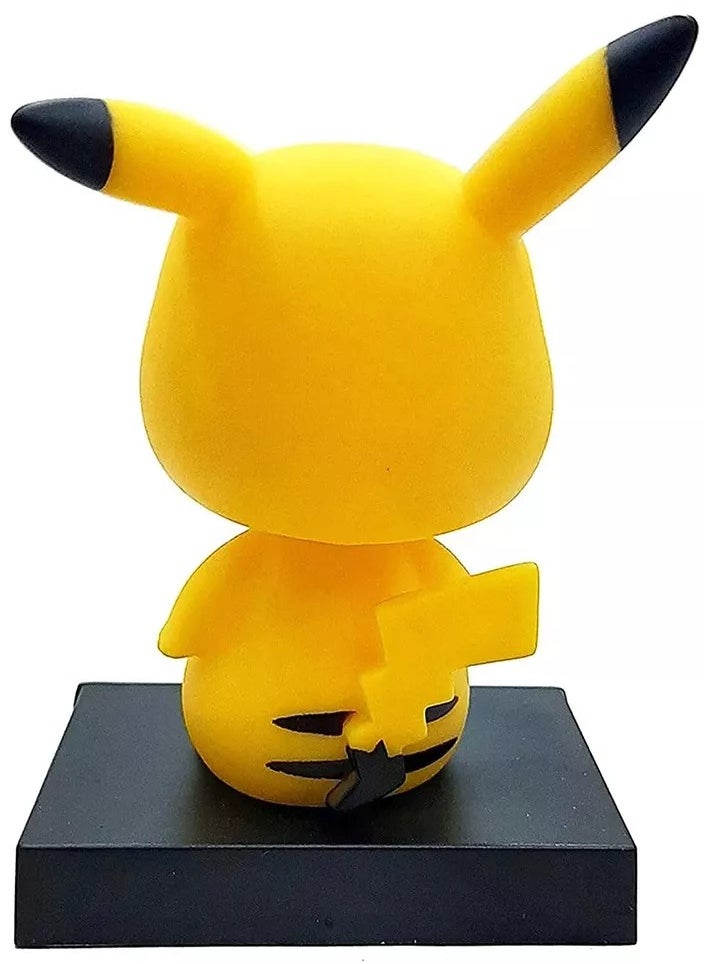 Pikachu Pokemon Action Figure Limited Edition, Fictional Creature|Pokemon Series Character| Bobblehead with Mobile Holder for Car Dashboard, Office Desk & Study Table