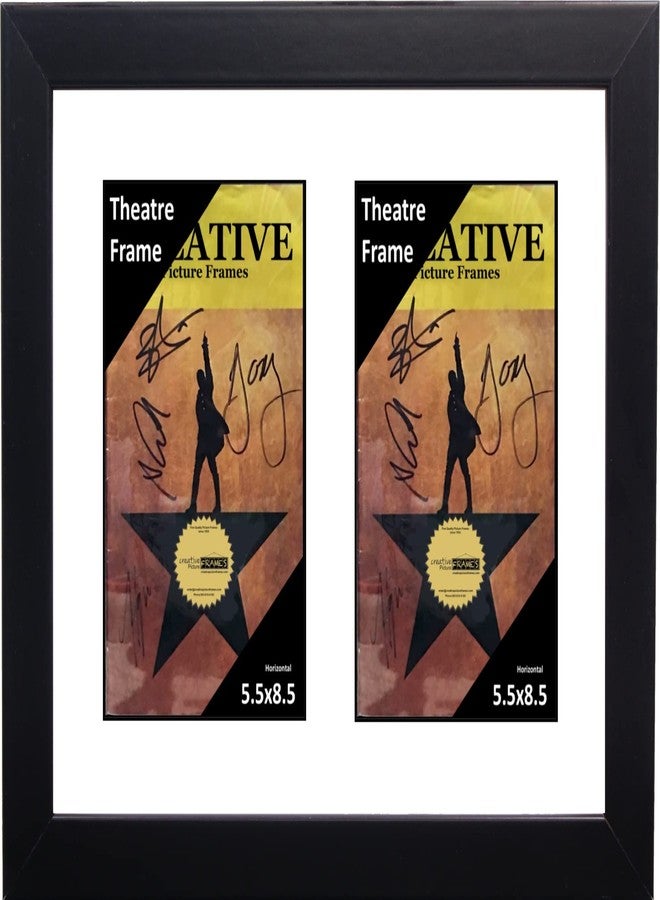 Creative Picture Frames 11"x 14" Black Double Theatre Bill Frame and White Matting with Installed Hanger and Stand (Theatre Bill Not Included) - Image 1