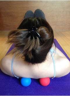 Kieba Massage Lacrosse Balls for Myofascial Release, Trigger Point Therapy, Muscle Knots, and Yoga Therapy. Set of 2 Firm Balls (Blue and Red)  - Image 3