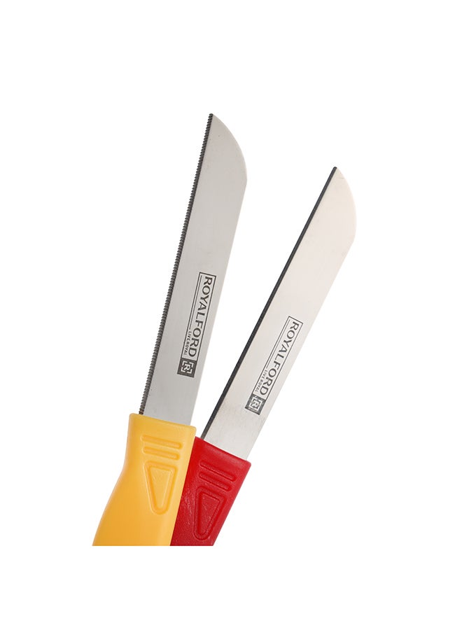 Royalford 2Pieces Fruit Knife Premium Quality High Grade Extra-Sharp Ss Blade With Strong Pp Handle Multi Color Color 18.5X2 Cm Assorted - Image 4