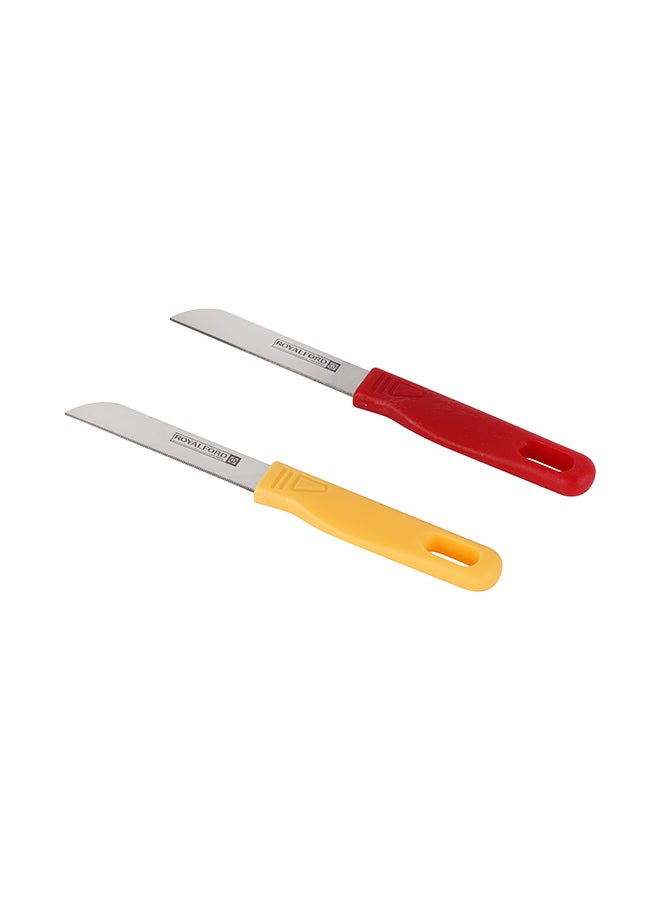Royalford 2Pieces Fruit Knife Premium Quality High Grade Extra-Sharp Ss Blade With Strong Pp Handle Multi Color Color 18.5X2 Cm Assorted - Image 3