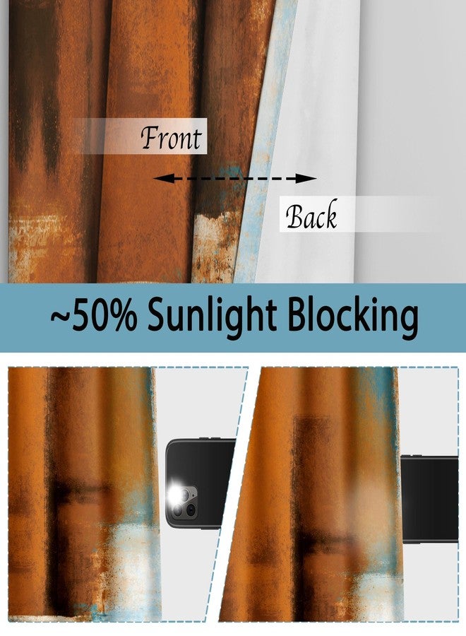 Asuexpect Rust Curtains 2 Panels Abstract Curtain Room Darkening Grommet Window Treatments Modern Decorative for Bedroom Living Room, 52x84 Inches - Image 2