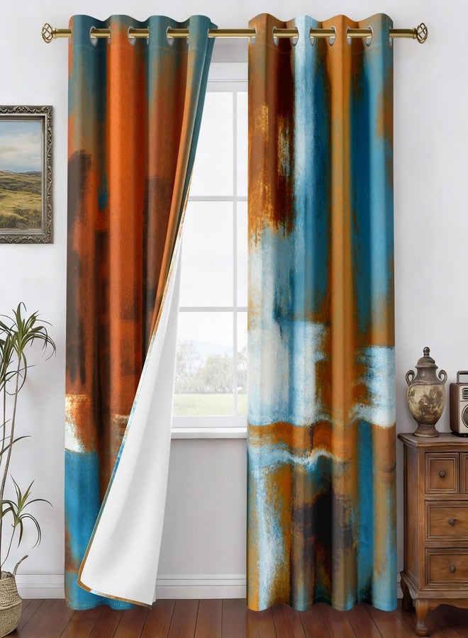 Asuexpect Rust Curtains 2 Panels Abstract Curtain Room Darkening Grommet Window Treatments Modern Decorative for Bedroom Living Room, 52x84 Inches - Image 3