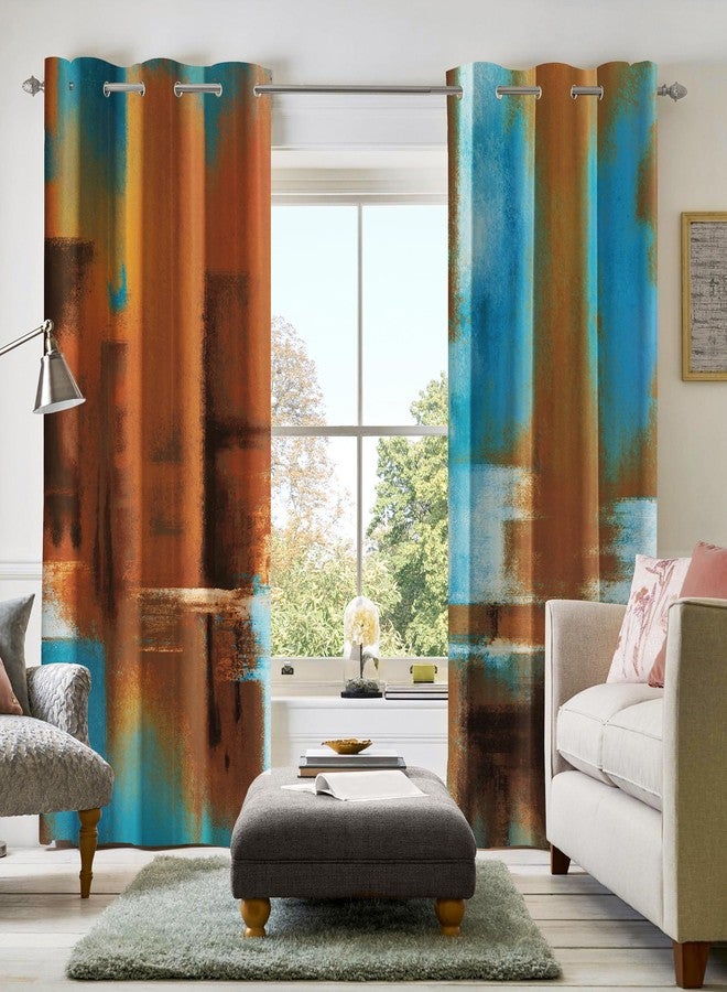 Asuexpect Rust Curtains 2 Panels Abstract Curtain Room Darkening Grommet Window Treatments Modern Decorative for Bedroom Living Room, 52x84 Inches - Image 5