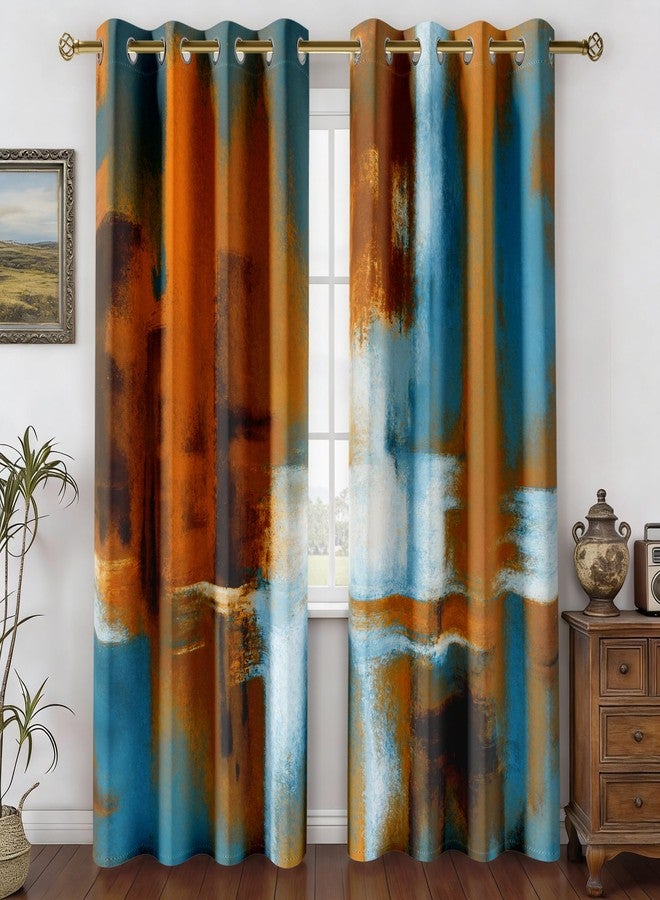 Asuexpect Rust Curtains 2 Panels Abstract Curtain Room Darkening Grommet Window Treatments Modern Decorative for Bedroom Living Room, 52x84 Inches - Image 1