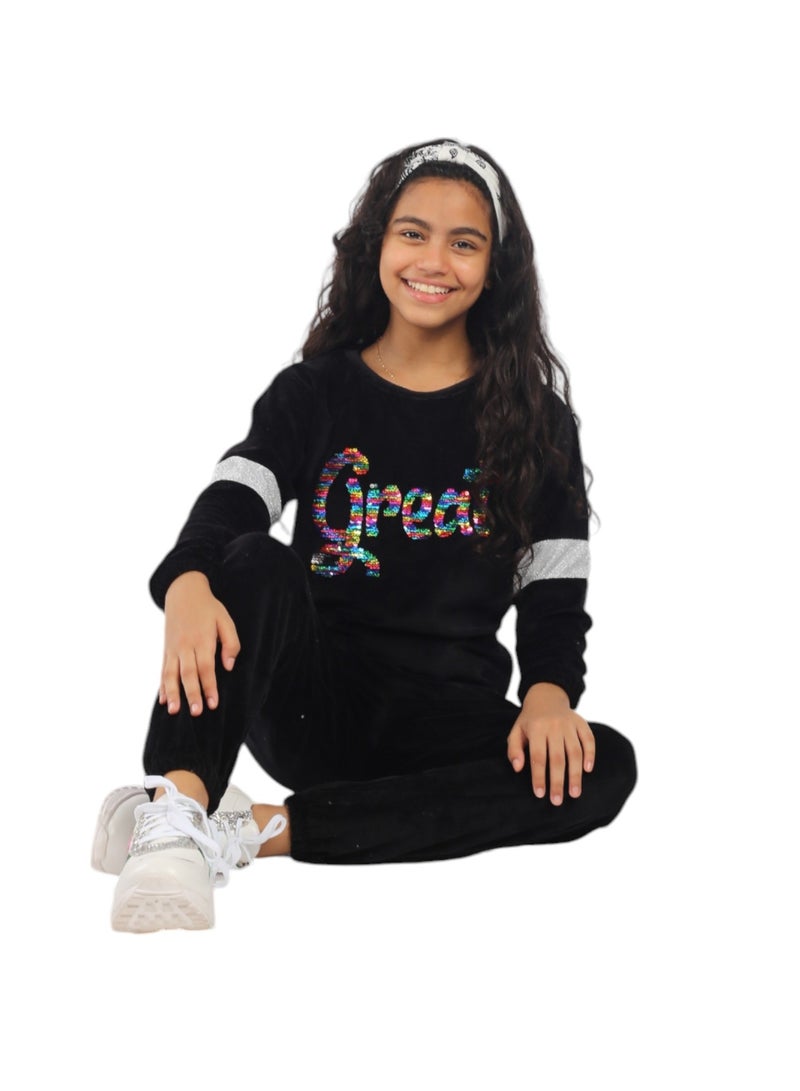 CHOiCE Girls' Kids GREAT Pajamas – Soft Velvet Fabric for Comfort and Elegance, with an Innovative Design that Combines Style and Comfort code 542 - Image 4