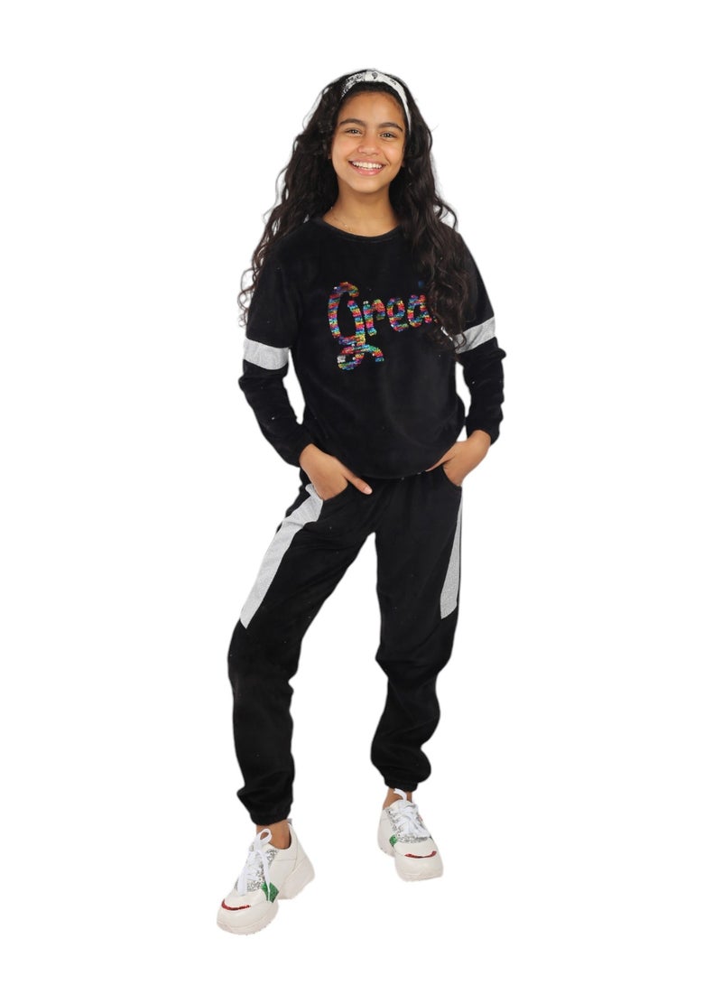 CHOiCE Girls' Kids GREAT Pajamas – Soft Velvet Fabric for Comfort and Elegance, with an Innovative Design that Combines Style and Comfort code 542 - Image 2