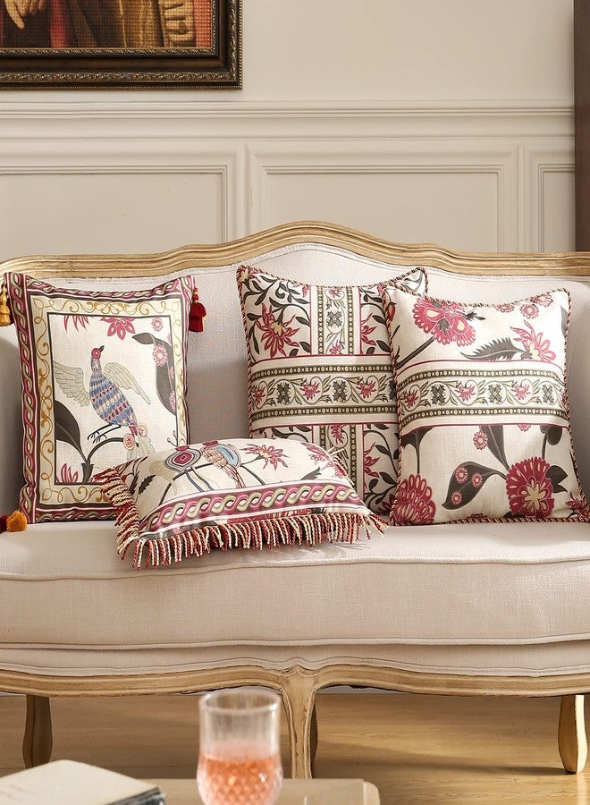 patdrea Linen Euro Sham Decorative Throw Pillow Covers Set Soft Durable Cushion Cases Pillowcase for Couch Bedroom Car Living Room 5 PCS - Image 2