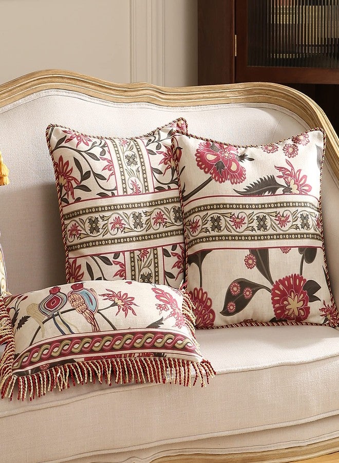 patdrea Linen Euro Sham Decorative Throw Pillow Covers Set Soft Durable Cushion Cases Pillowcase for Couch Bedroom Car Living Room 5 PCS - Image 3