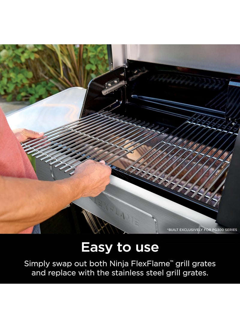 Ninja Ninja FlexFlame Stainless Steel Grill Grates Set of 2 Durable Easy to Clean Heat Retaining Upgrade for FlexFlame XSKGRILLGRATE  - Image 4
