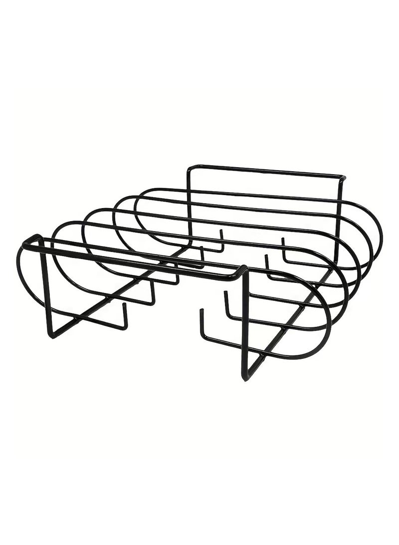 BBQ Rib Racks Non-Stick Coated Steel Roasting Barbecue Meat Roasting Grilling Stand Holds 4 Rib Rack For Gas Grill - Image 2