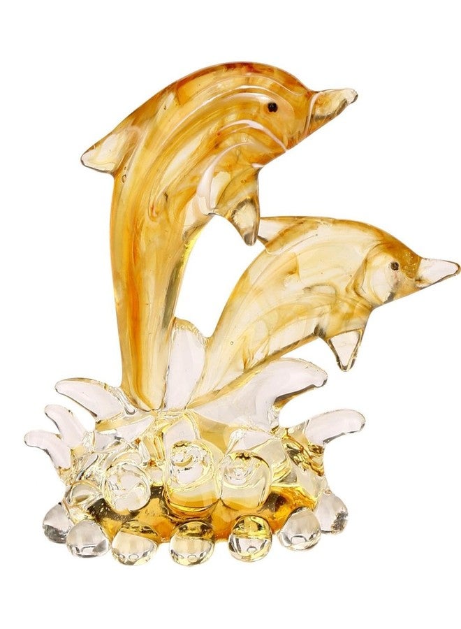 AFAST Handmade Crystal Mother Dolphin with Baby Figurine – Decorative Showpiece - Image 1
