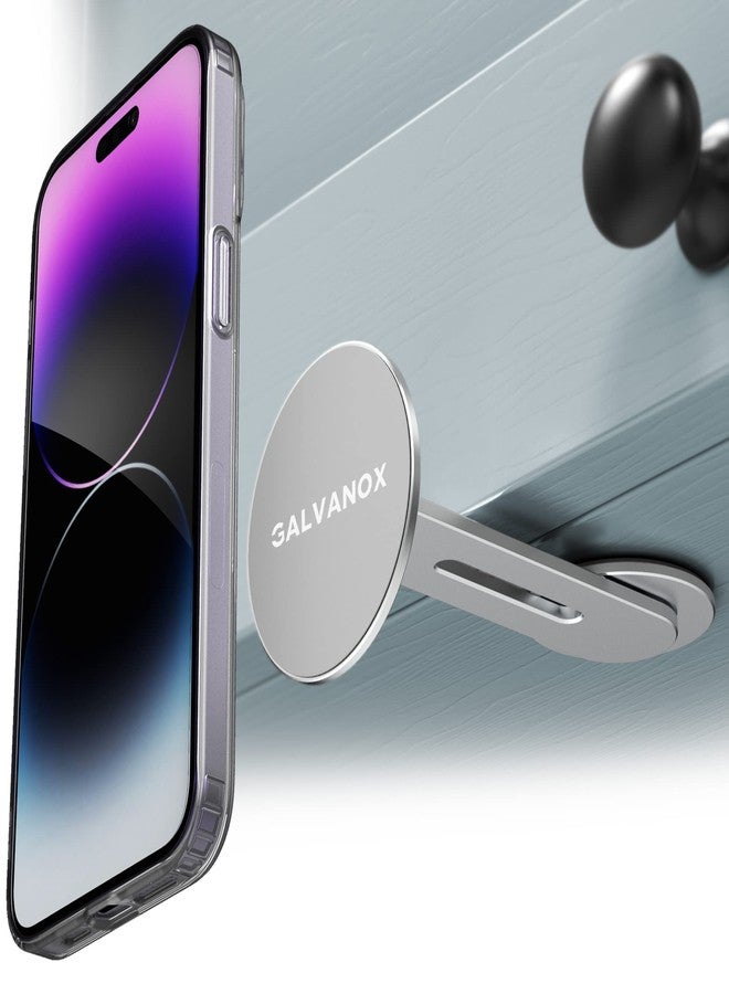 GALVANOX Magnetic Phone Holder, Fold-Away Swivel Stand Compatible with MagSafe for iPhone 12,13,14,15, 16 Pro Max | Bedroom Nightstand, Desk, Kitchen and More (Low Profile Sidemount/Under-Mount) - Image 1