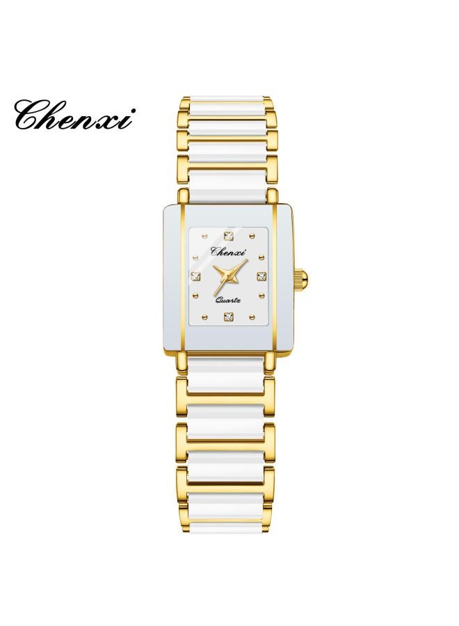 Chenxi Dawn Explosions Square Couple Watch Women And Men's Watch Ceramic Fashion Quartz Watch 