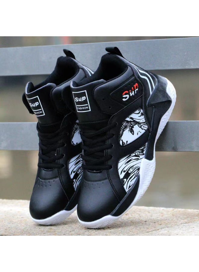 SUP أحذية كلاسيكية عالية الرقبة للرجال ذات نعل سميك مقاومة للاهتراء أحذية رياضية للجري في الربيع/الخريف للسفر في الهواء الطلق والترفيه والمشي لمسافات طويلة - Image 1