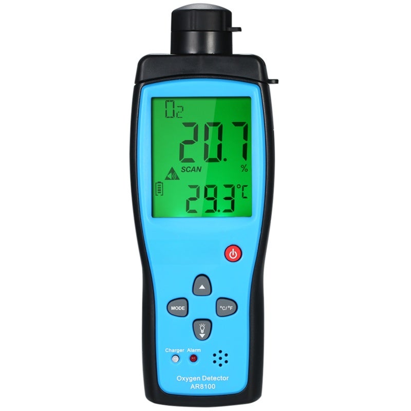 SMART SENSOR Handheld Oxygen Meter 0-25% Detection Range - High Precision Electrochemical Sensor O2 Gas Tester With 2.7-Inch LCD Screen For Air Quality Testing Professionals - Image 1