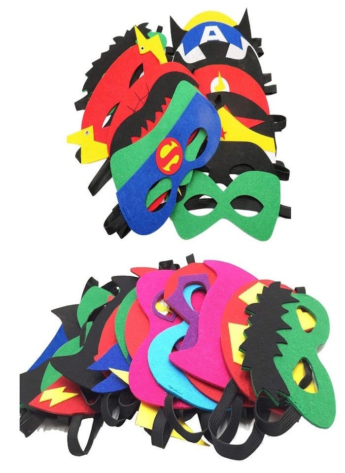 JOLLITY LLC Superhero Masks Party Favors for Kids Fancy Dress Felt and Elastic Birthday Favors Types for Children (32 pcs)  - Image 3