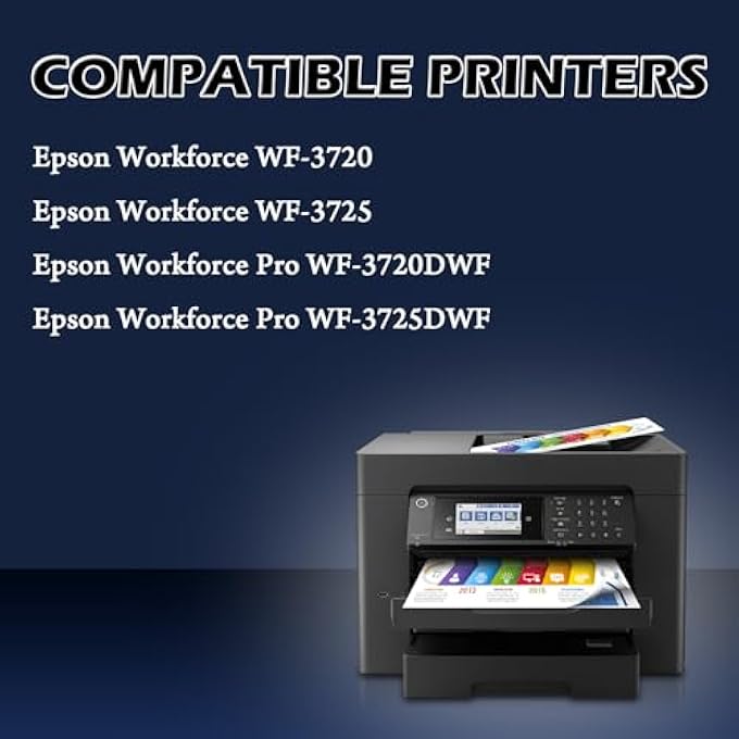 34XL PRINTER CARTRIDGES FOR EPSON 34XL COMPATIBLE WITH EPSON WORKFORCE PRO WF-3720 WF-3725 WF-3720DWF WF-3725DWF (2 BLACK, 1 CYAN, 1 MAGENTA, 1 YELLOW) - Image 3