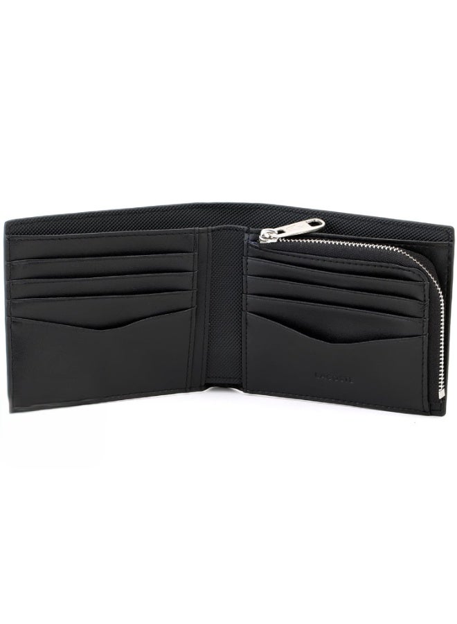 Lacoste Men’s Black Genuine Leather Wallet – Slim Bifold Design with Multiple Card Slots & Elegant Crocodile Logo - Image 2