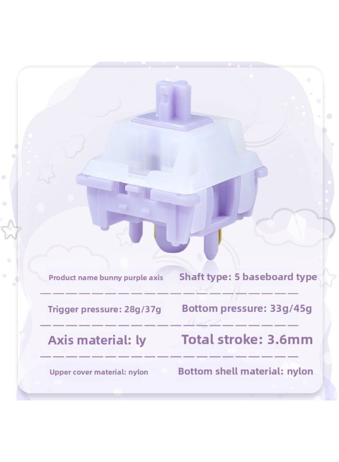 Rabbit Purple Shaft Customized Mechanical Shaft Body Five-leg Linear HIFI Mahjong Sound Smooth Feel In Stock-Color:Rabbit Purple Axis [Run 28g]] - Image 2