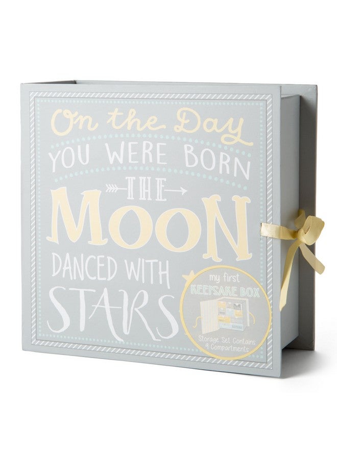 VOTUM Baby Keepsake Box For Treasured Memories Moon & Stars Lightweight Handcrafted Baby Boxes With 9 Labeled Compartments For First Memories Gender Neutral Baby Shower Gifts For Girls Boys - Image 3