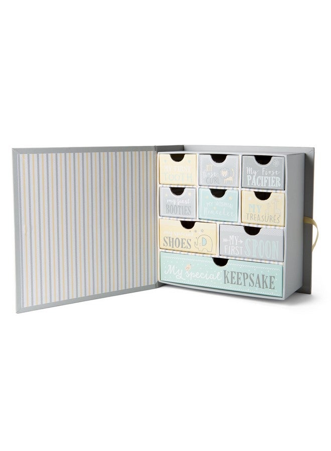 VOTUM Baby Keepsake Box For Treasured Memories Moon & Stars Lightweight Handcrafted Baby Boxes With 9 Labeled Compartments For First Memories Gender Neutral Baby Shower Gifts For Girls Boys - Image 4