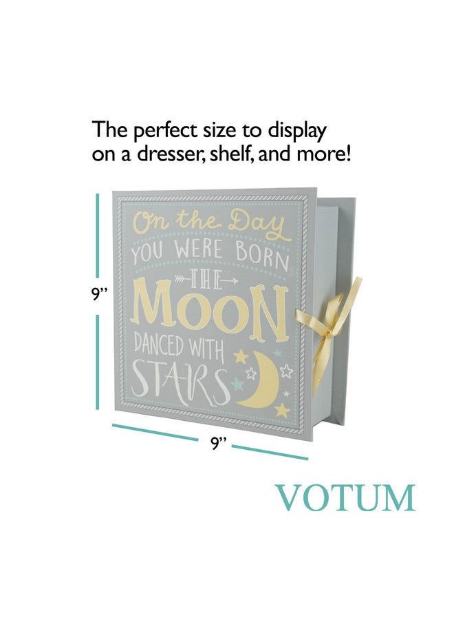 VOTUM Baby Keepsake Box For Treasured Memories Moon & Stars Lightweight Handcrafted Baby Boxes With 9 Labeled Compartments For First Memories Gender Neutral Baby Shower Gifts For Girls Boys - Image 5