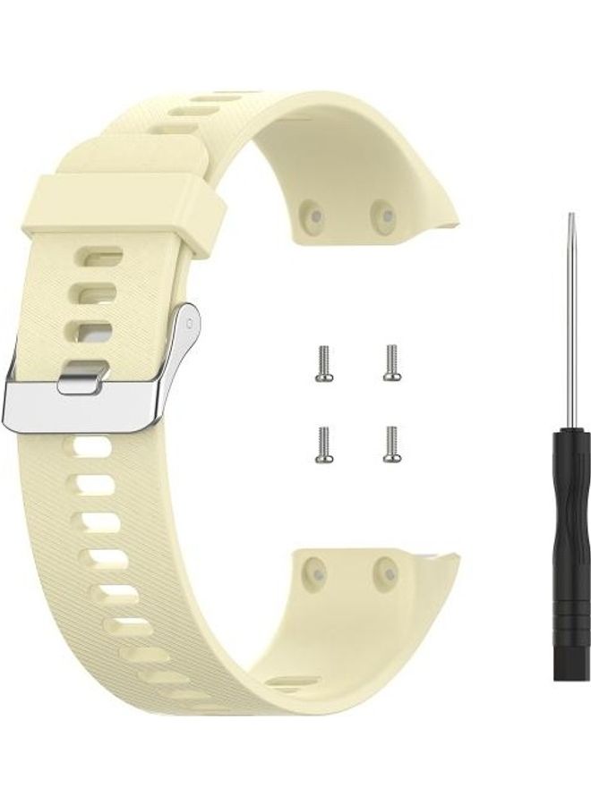 NIBEMINENT Silicone Replacement Band For Garmin ForeAthlete 35J/Forerunner 35J Beige - Image 4