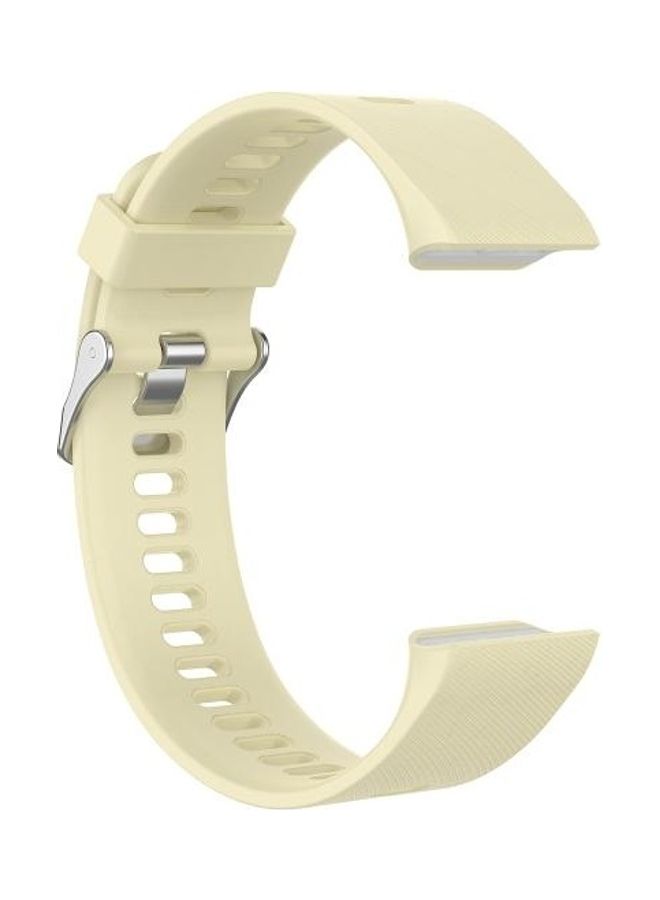 NIBEMINENT Silicone Replacement Band For Garmin ForeAthlete 35J/Forerunner 35J Beige - Image 2