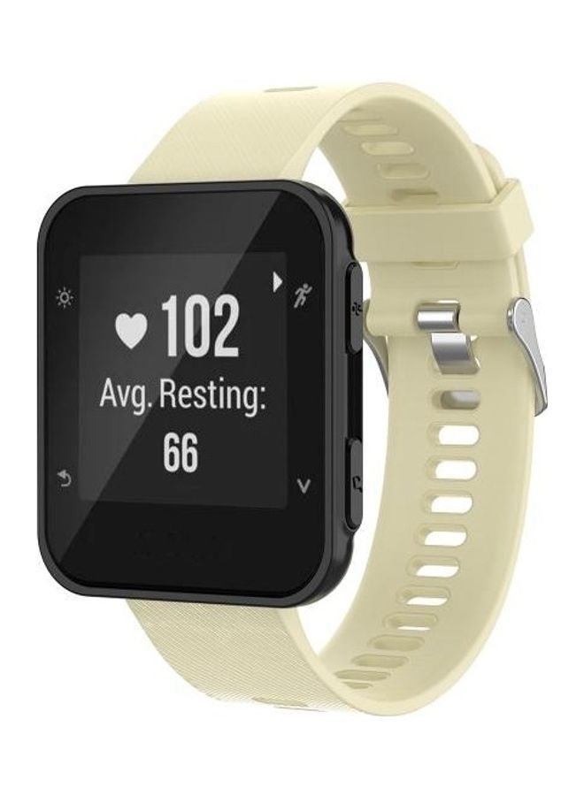 NIBEMINENT Silicone Replacement Band For Garmin ForeAthlete 35J/Forerunner 35J Beige - Image 5